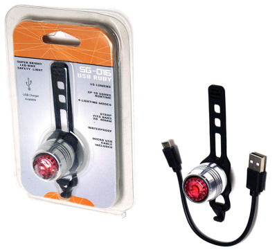 Задний фонарь Sanguan SG-Ruby-USB SG016 серебристый