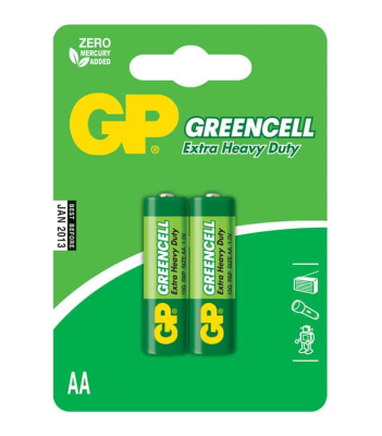Батарейка GP Greencell AA R06-2BL