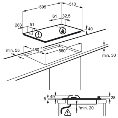 Газовая варочная поверхность Electrolux GPE263MW