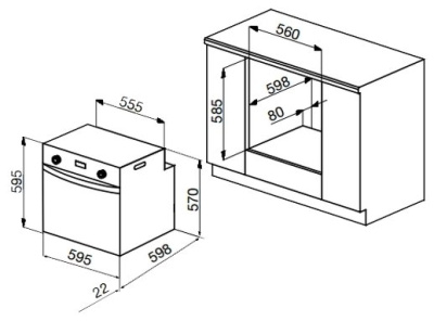 Газовый духовой шкаф Korting OGG 741 CRN