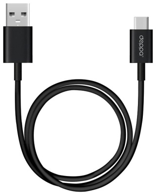 Кабели, разъемы, переходники Deppa USB - USB Type-C (72206) 1.2 м Black