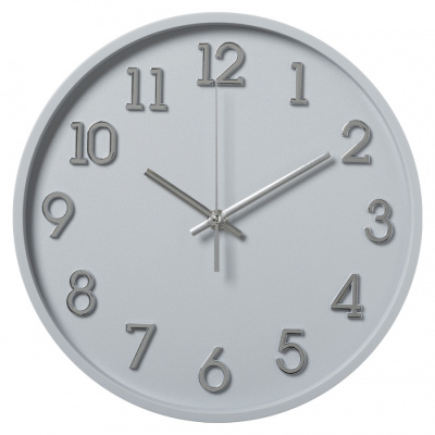 Часы настенные Рубин круг d=28см, открытая стрелка, корпус серый, "Классика"