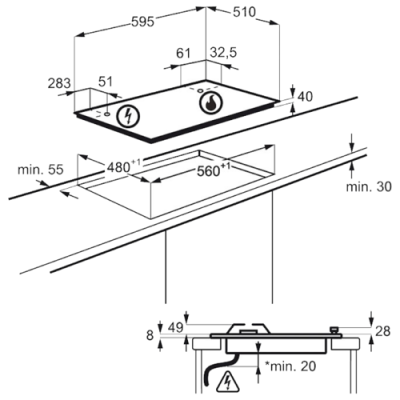 Газовая варочная поверхность Electrolux GPE363MW