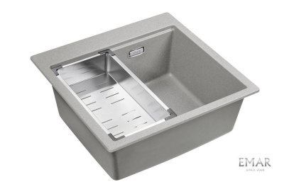Кухонная мойка Emar EMQ-1520.Q Барит с коландером