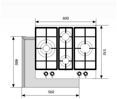 Газовая варочная поверхность LEX GVG 6043C IV Light