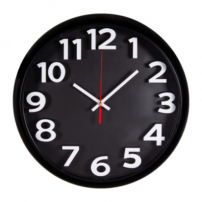 Часы настенные Рубин круг d=32см, корпус чёрный, "3d"