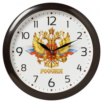 Часы настенные Рубин Россия d-29см темно-коричневый 6026-034
