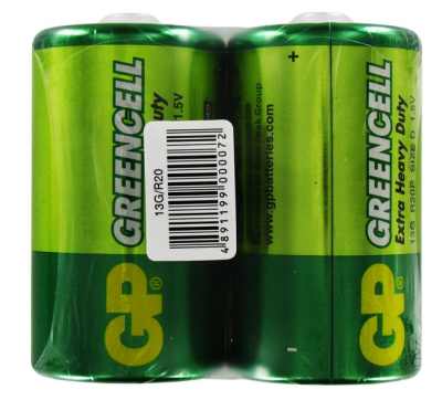 Батарейка GP Greencell D R20-2P-2BL