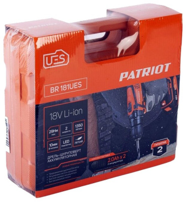 Аккумуляторная дрель-шуруповерт PATRIOT BR 181UES