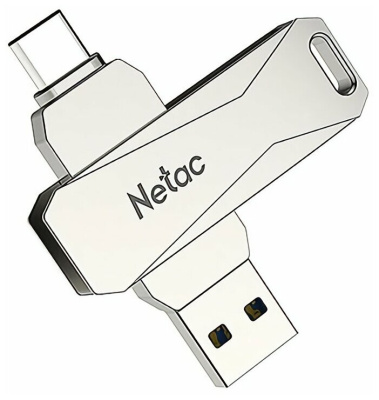 USB накопитель 64Gb USB3.0 Netac U782C Dual Type-C+USB Silver