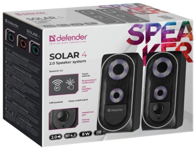 Компьютерная акустика 2.0 Defender Solar 4 Black