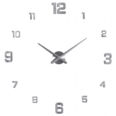 Часы настенные Рубин модульные 3D, d=60-120см, арабские цифры, серебристый