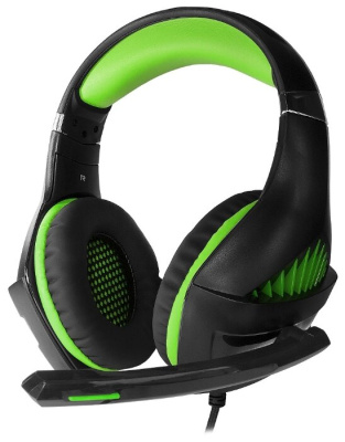 Гарнитура CROWN CMGH-21-02 Black&green Гарнитура CROWN CMGH-21-02 Black&green