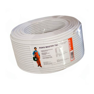 Кабель ТВ Сигнал Signal Master 75 Ом RG6 1.02(жила)/64*0.12(оплетка) CCS/AL (100м)