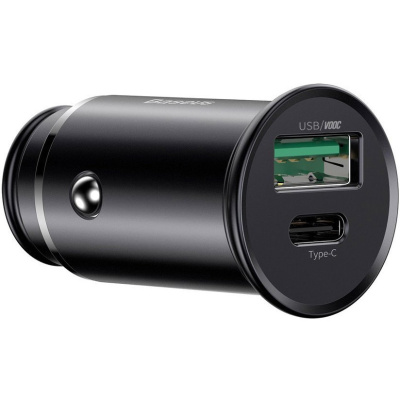 Авто З/У Baseus Circular metal A+C 30W PPS Car Charger Black