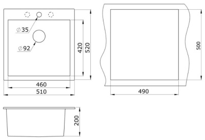 Кухонная мойка Emar EMQ-1510.Q Барит