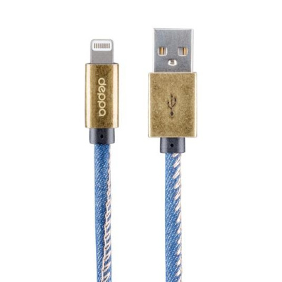 USB кабель Deppa Jeans USB - Lightning Blue (1,2м) 72520