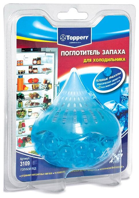 Поглотитель запаха для холодильников Topper 3109 голубой лед
