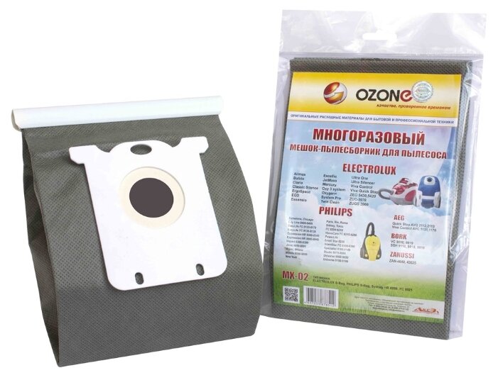 Пылесборник многоразовый Ozone MX-02 (д/пылесоса Electrolux S-bag)