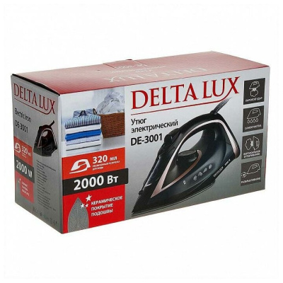 Утюг Delta lux DE-3001 черный с бронзовым