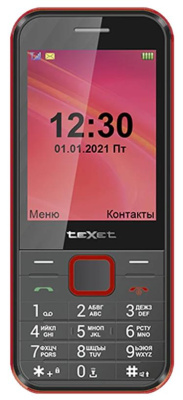 Мобильный телефон teXet TM-302 чёрный-красный
