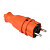 Вилка прямая каучук 2P+РЕ 1х16Ф IP44 RPS-011-16-230-44 оранж.