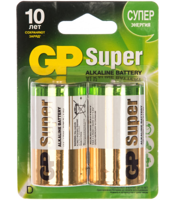 Батарейка GP Super alkaline D R20-2BL